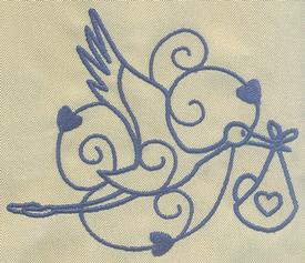 The Stork Is Comming Machine Embroidery Designs